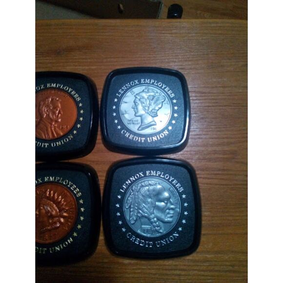 Lennox Employees Credit Union Collectable Rare Coin Coasters - Picture 3 of 4